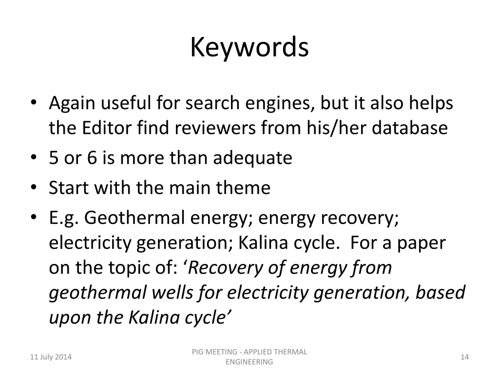 keywords