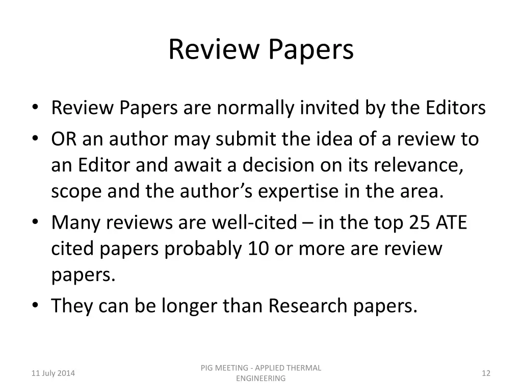 review papers