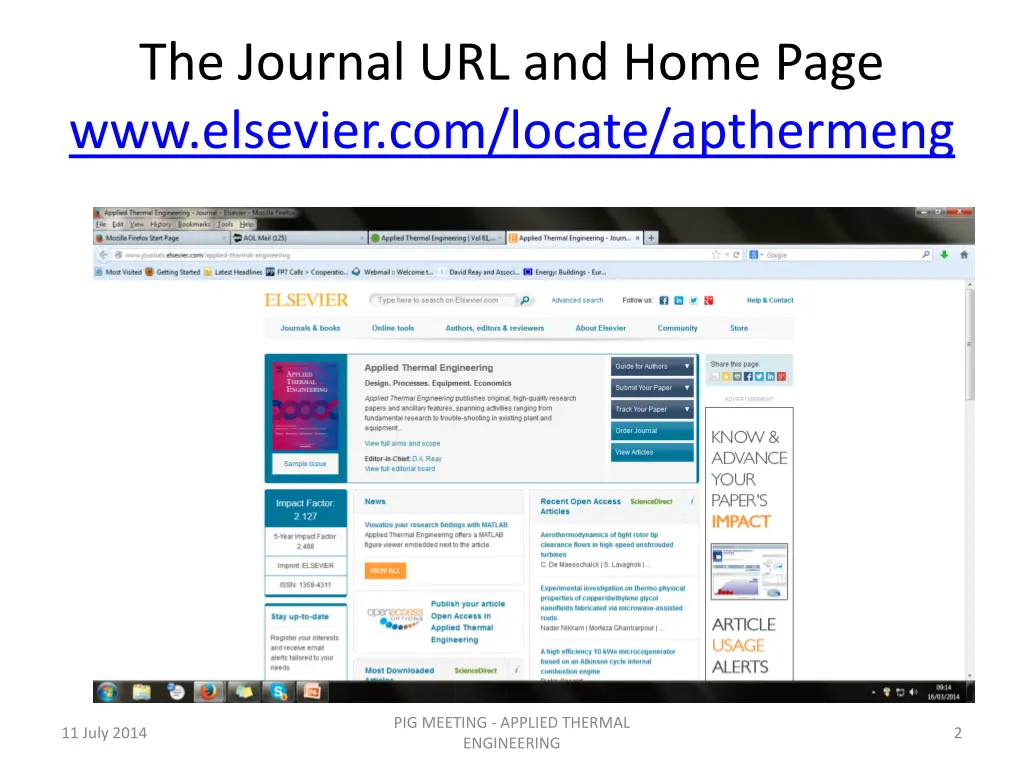 the journal url and home page www elsevier