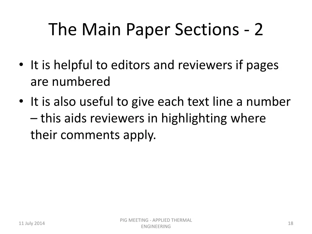 the main paper sections 2 1