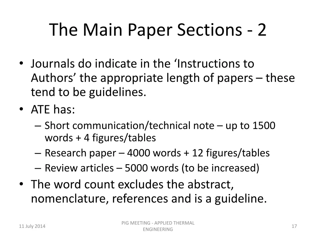 the main paper sections 2