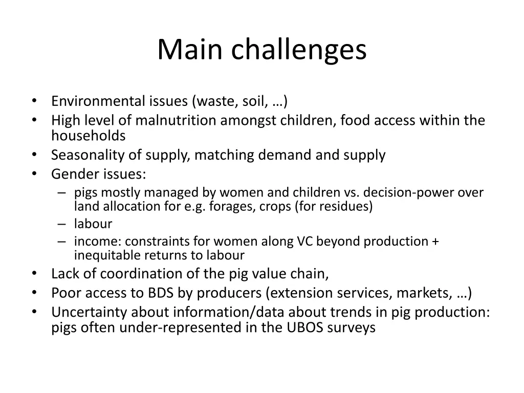 main challenges