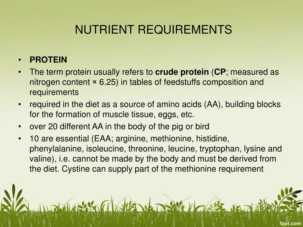 nutrient requirements 1