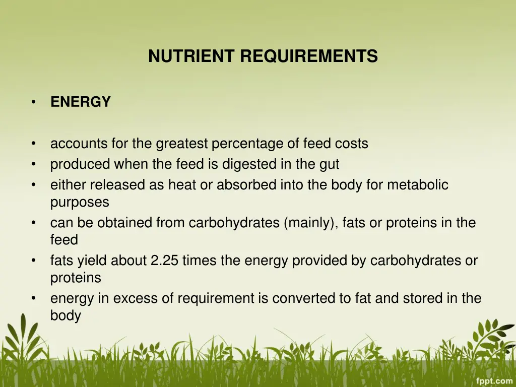 nutrient requirements