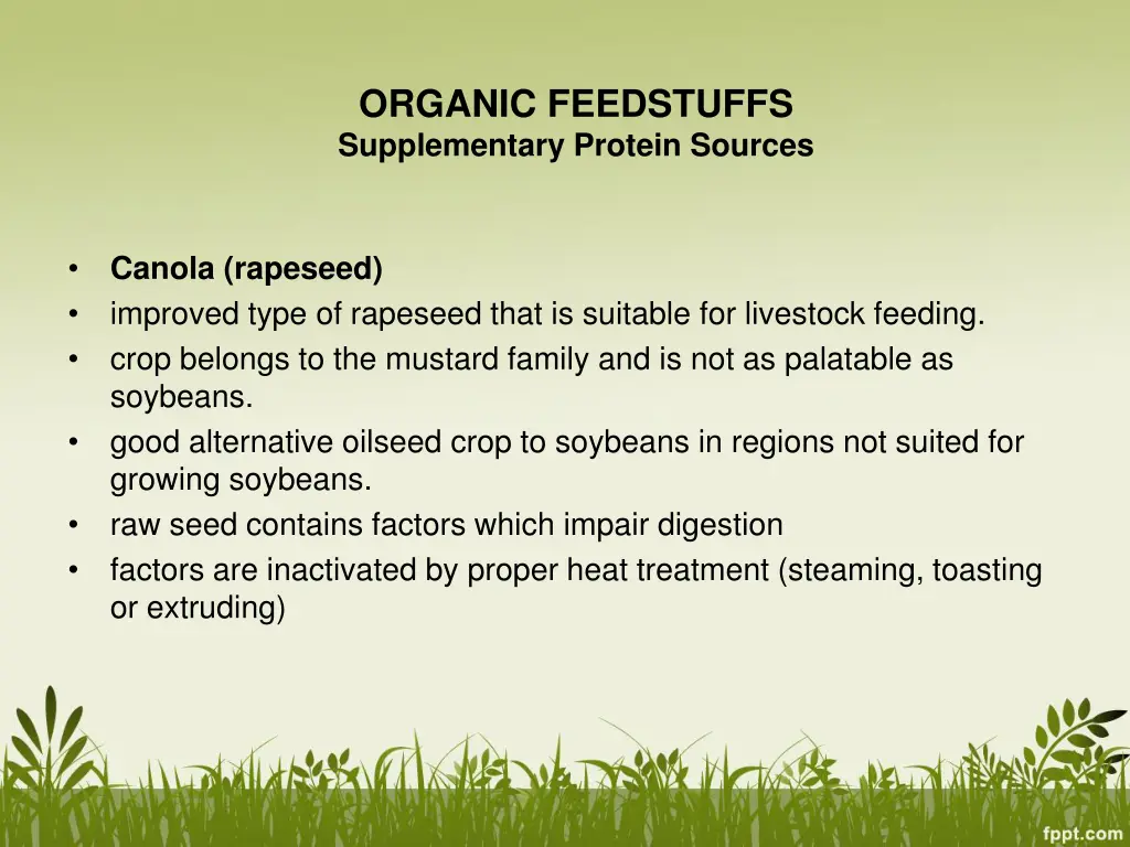 organic feedstuffs supplementary protein sources 2