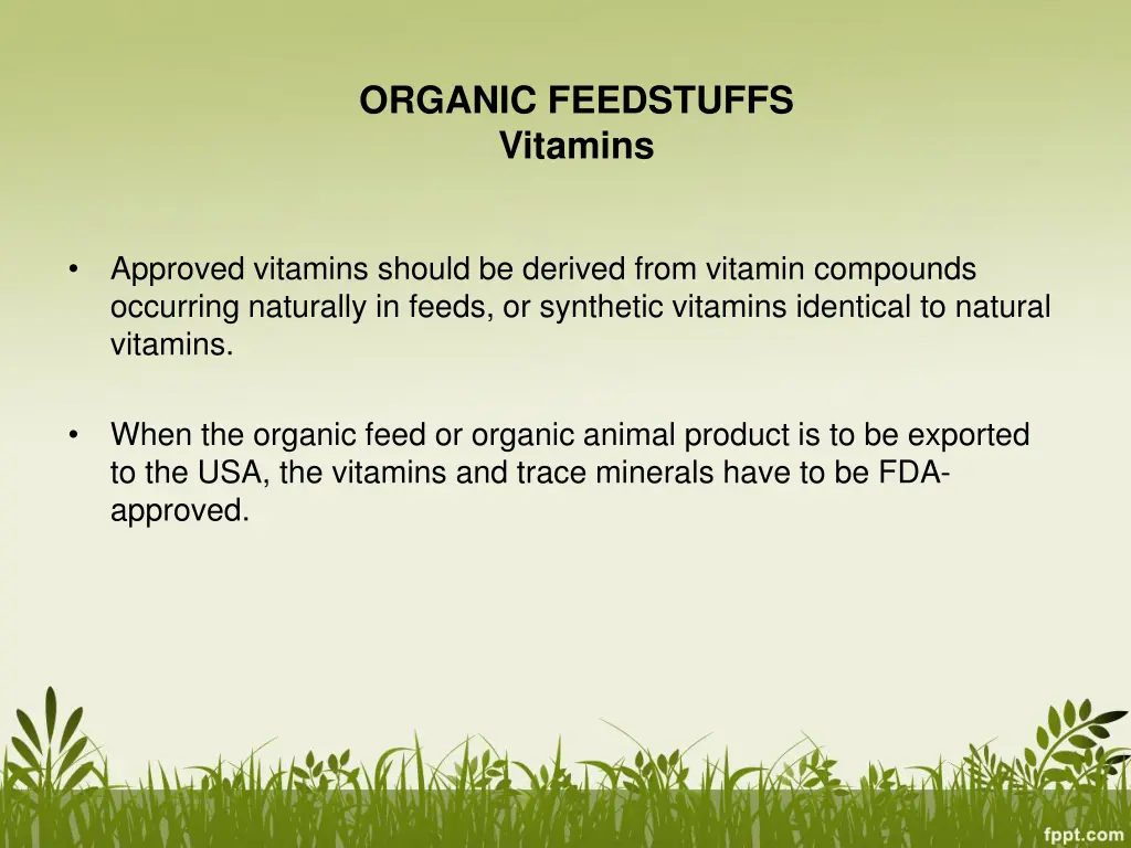 organic feedstuffs vitamins