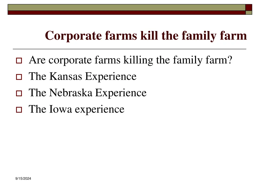 corporate farms kill the family farm