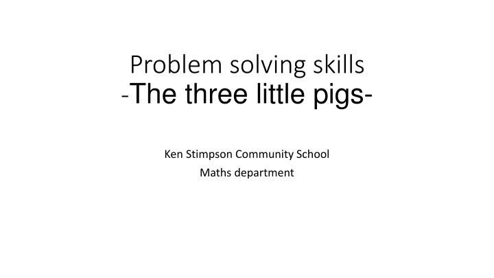 problem solving skills the three little pigs