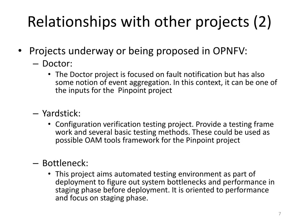 relationships with other projects 2