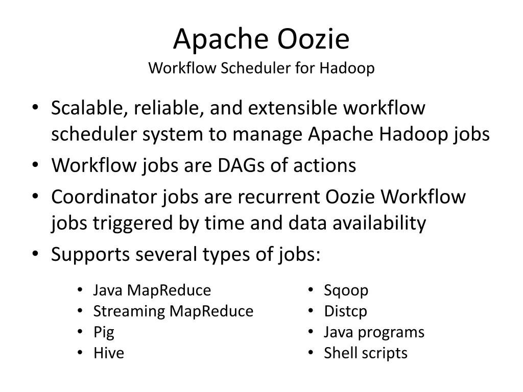 apache oozie workflow scheduler for hadoop