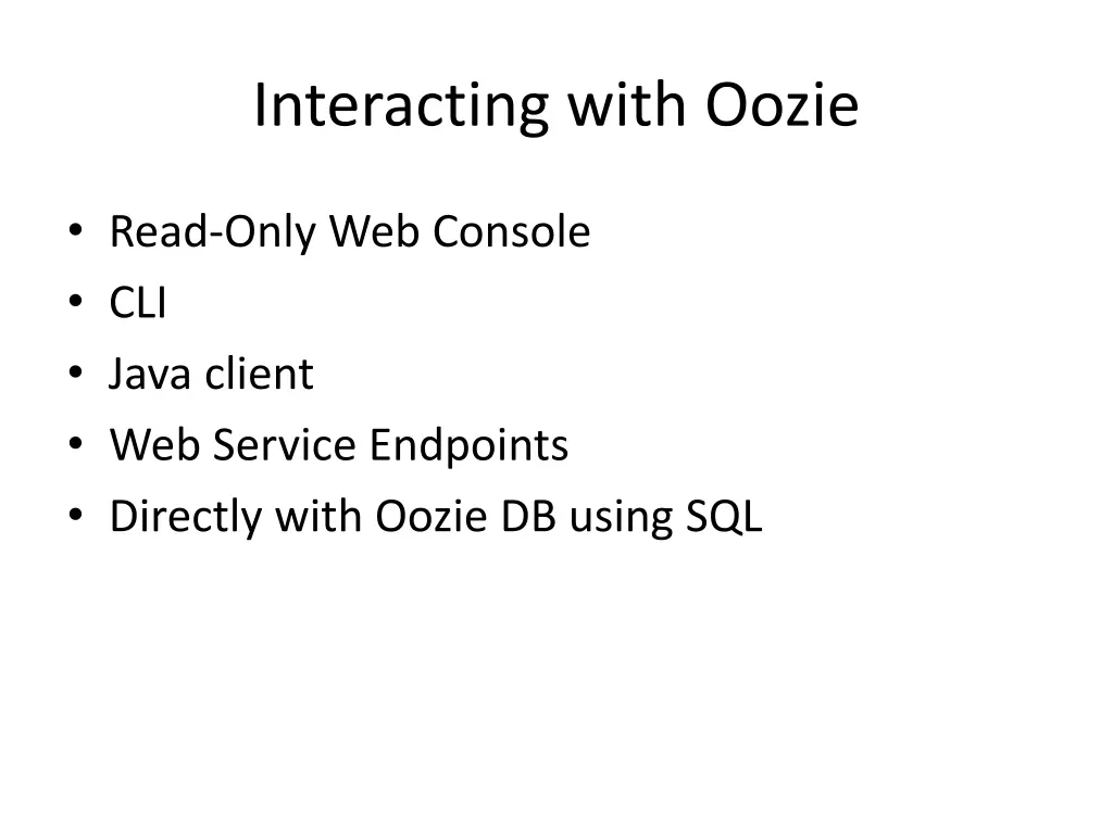 interacting with oozie