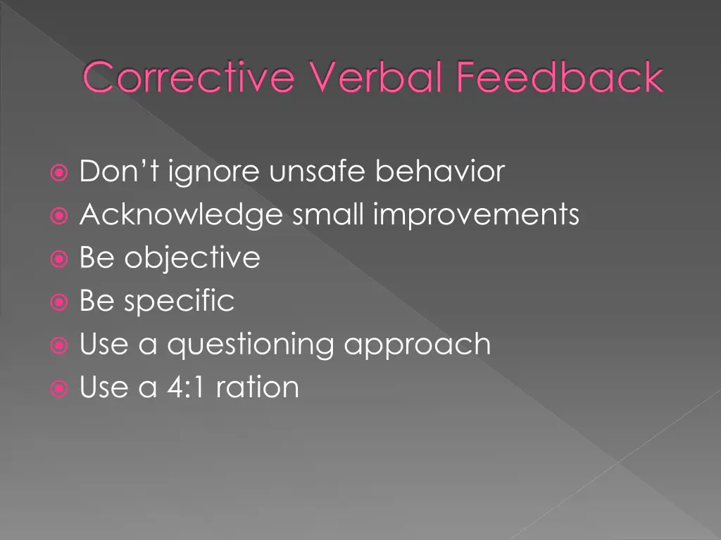 corrective verbal feedback