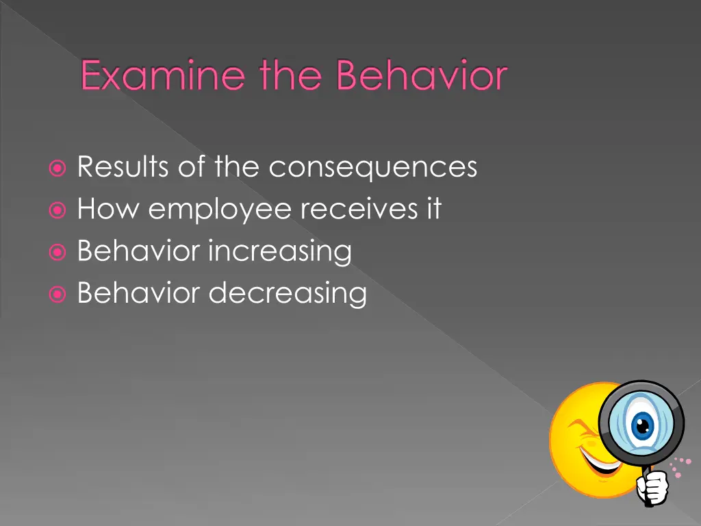 examine the behavior