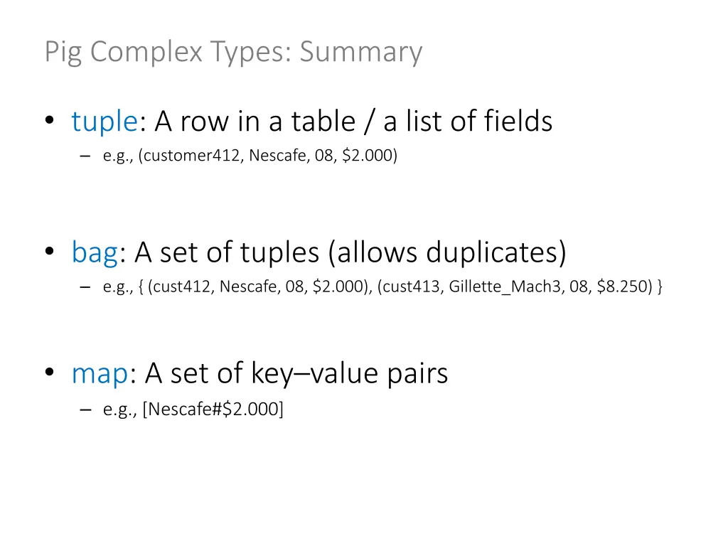 pig complex types summary