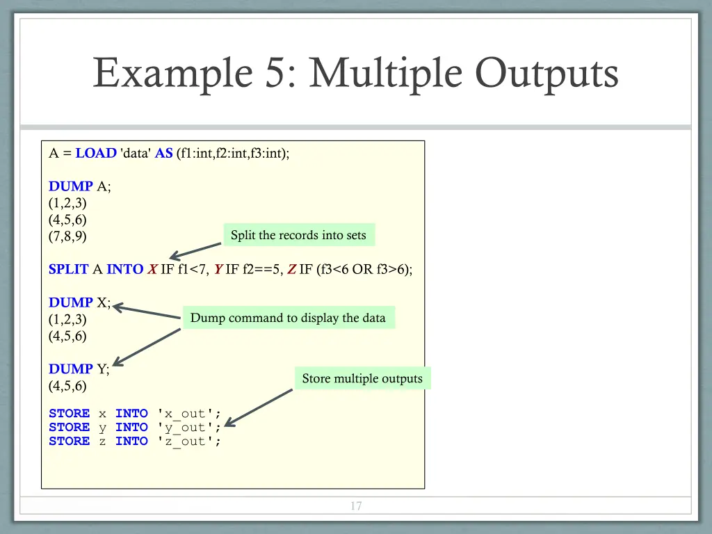 example 5 multiple outputs