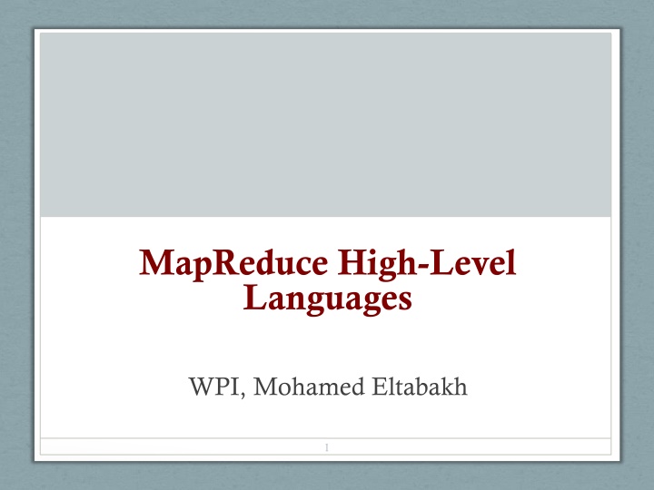 mapreduce high level languages