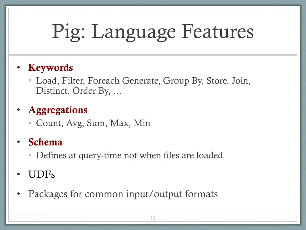 pig language features