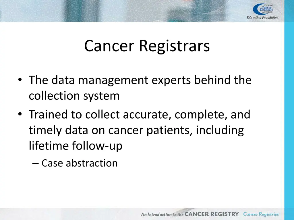 cancer registrars