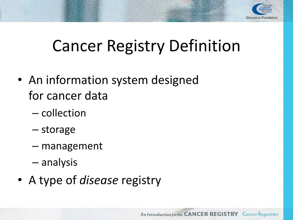 cancer registry definition