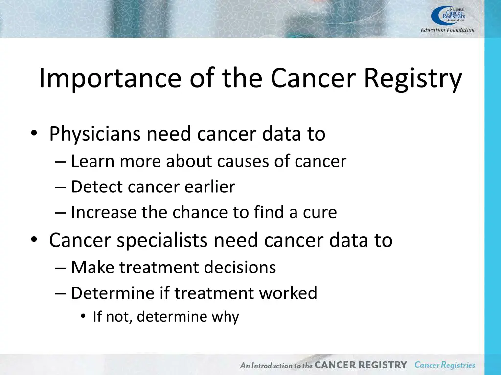 importance of the cancer registry 1