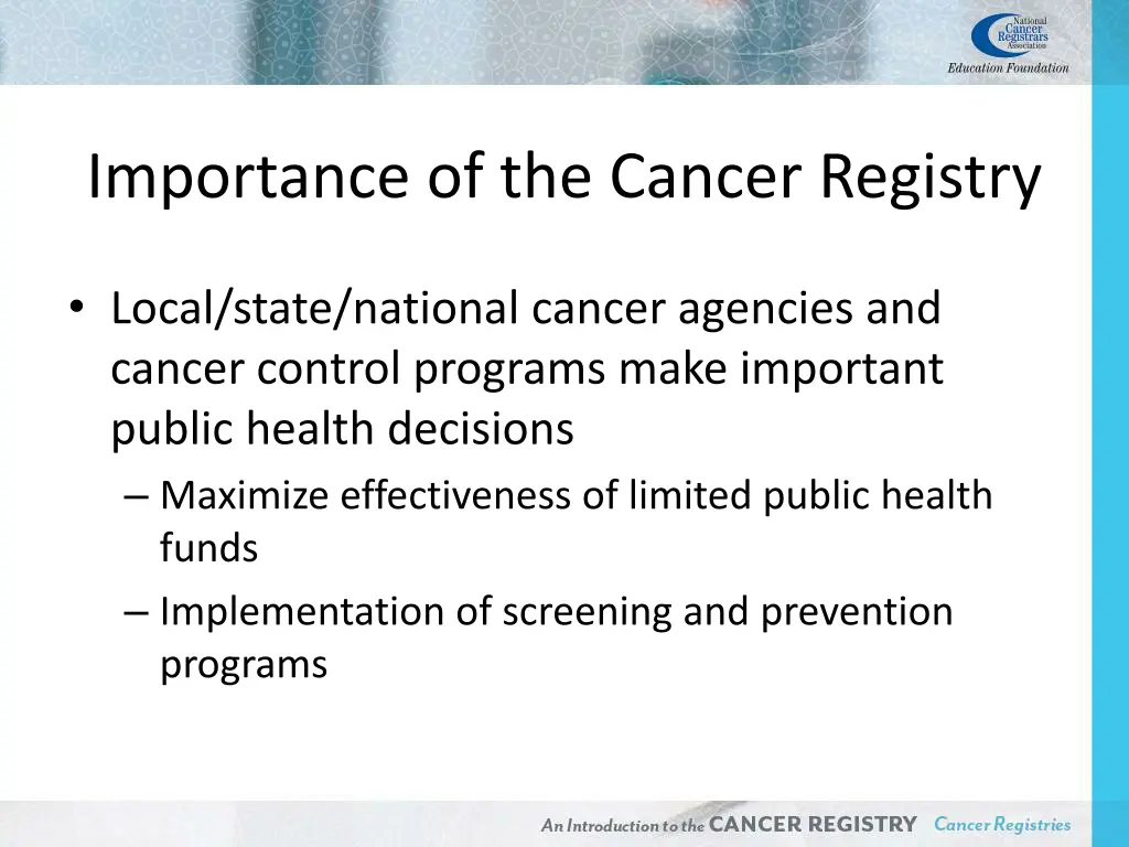 importance of the cancer registry 3