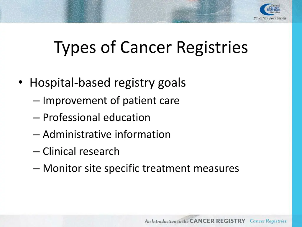 types of cancer registries 1