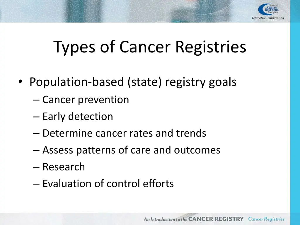 types of cancer registries 2