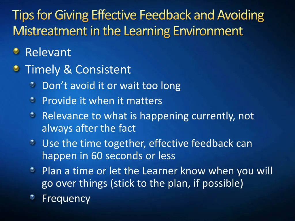 tips for giving effective feedback and avoiding 1