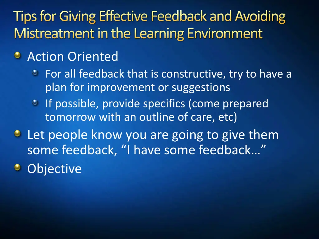 tips for giving effective feedback and avoiding 3