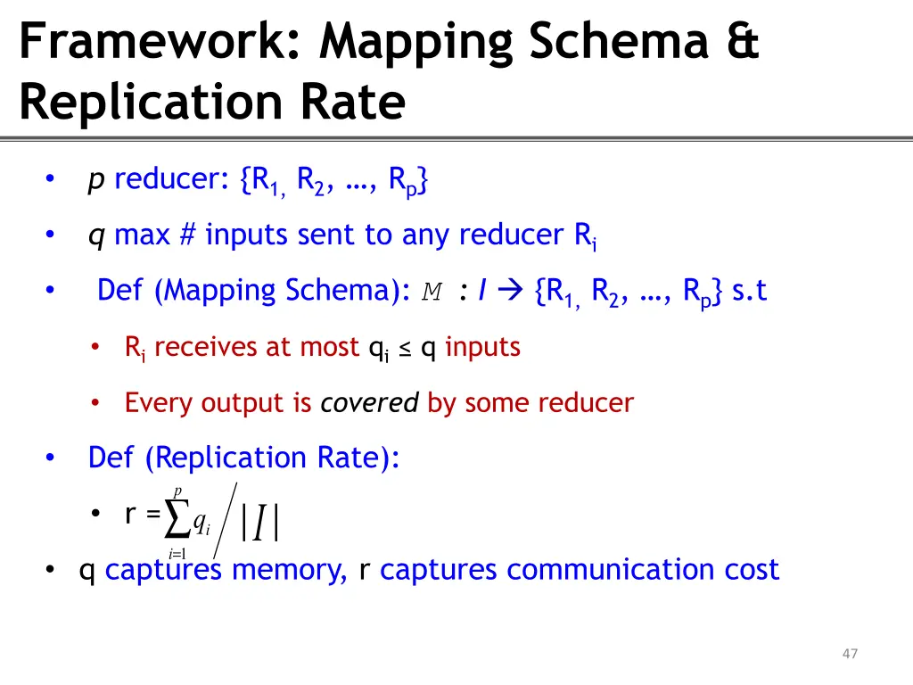 framework mapping schema replication rate