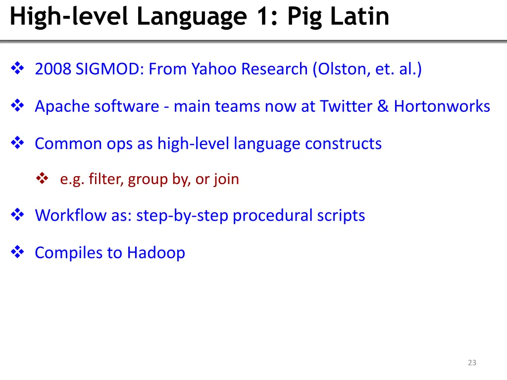 high level language 1 pig latin