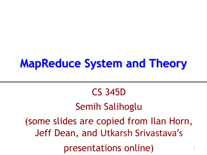 mapreduce system and theory