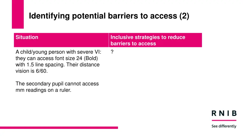 identifying potential barriers to access 2