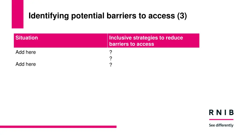 identifying potential barriers to access 3