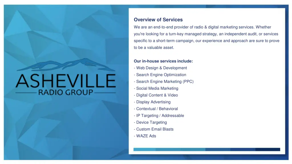 overview of services