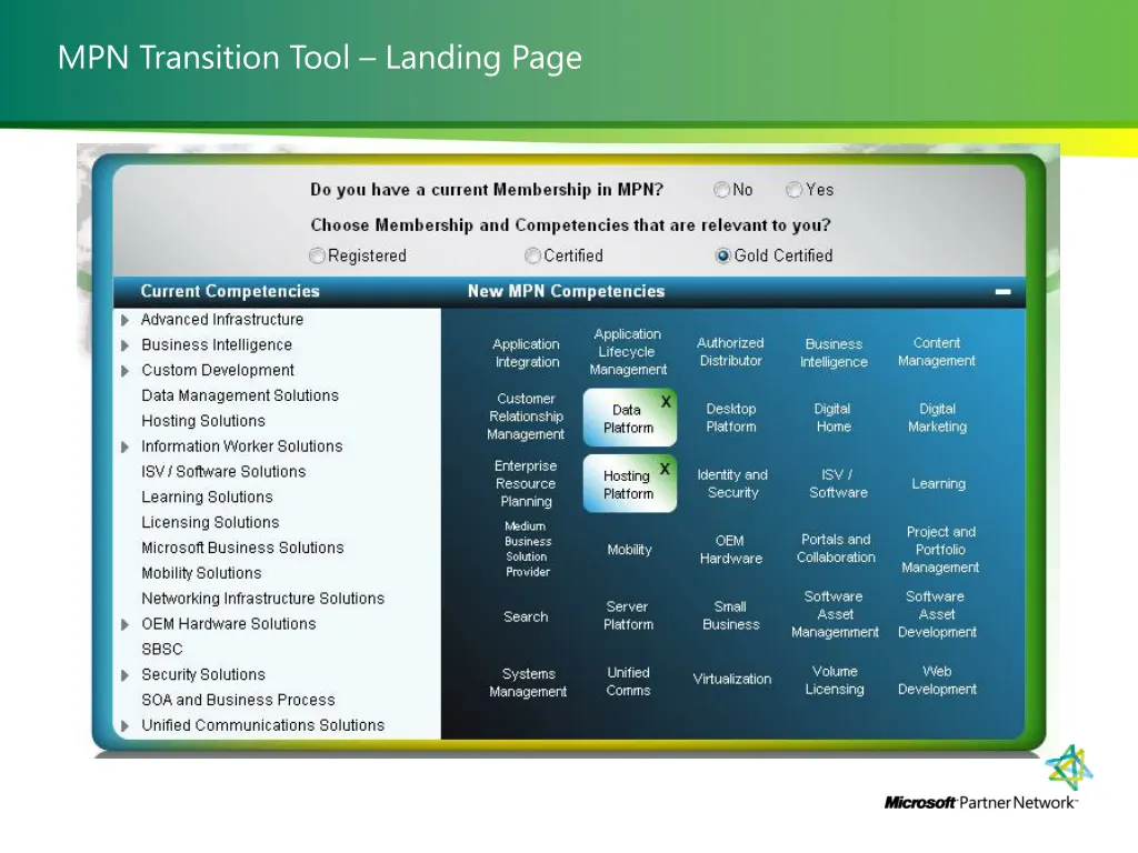 mpn transition tool landing page