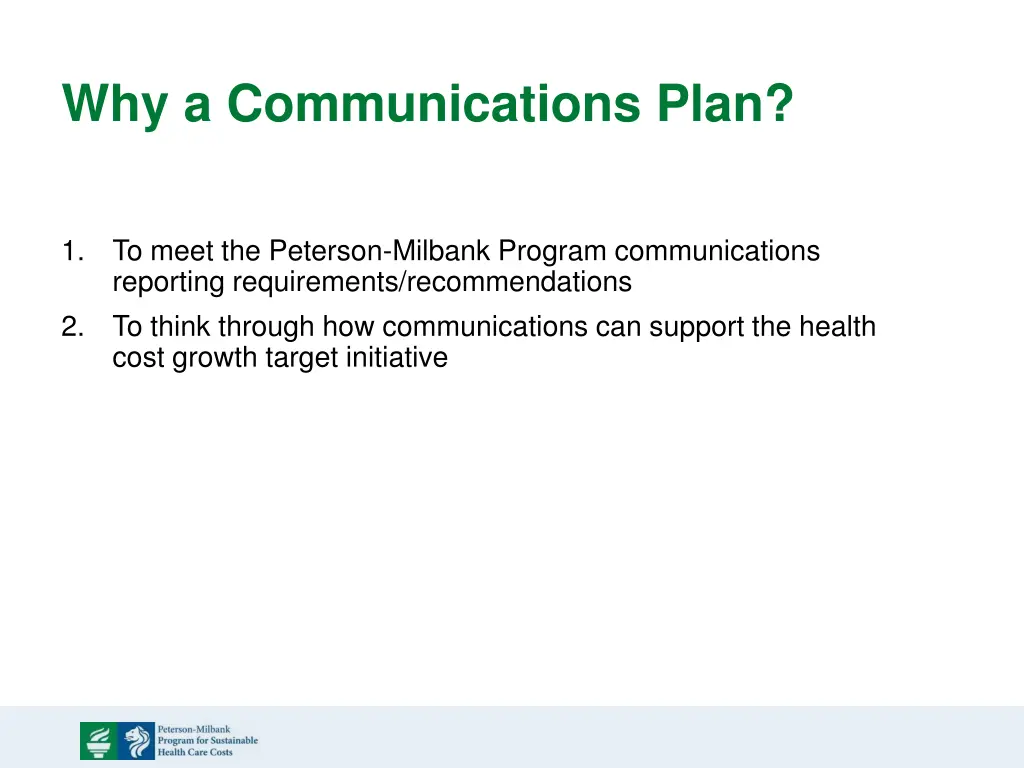 why a communications plan