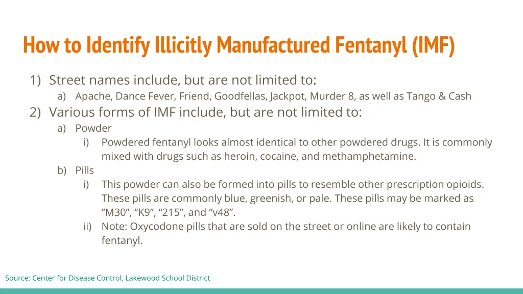 how to identify illicitly manufactured fentanyl