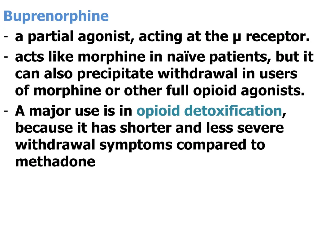 buprenorphine a partial agonist acting