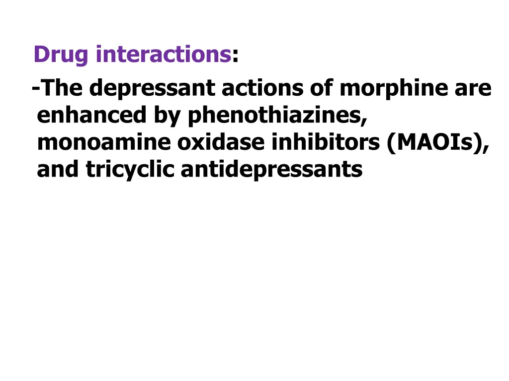 drug interactions the depressant actions