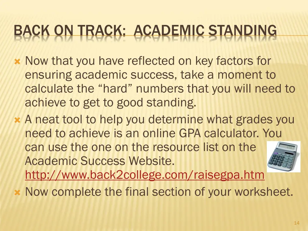 back on track academic standing