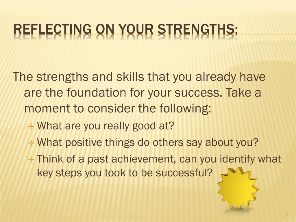 reflecting on your strengths