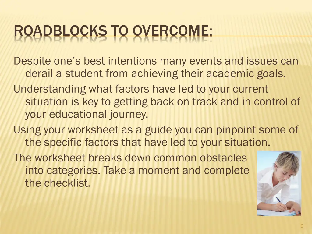 roadblocks to overcome