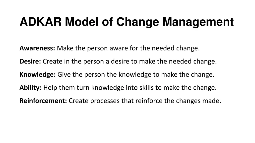 adkar model of change management