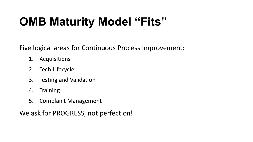 omb maturity model fits