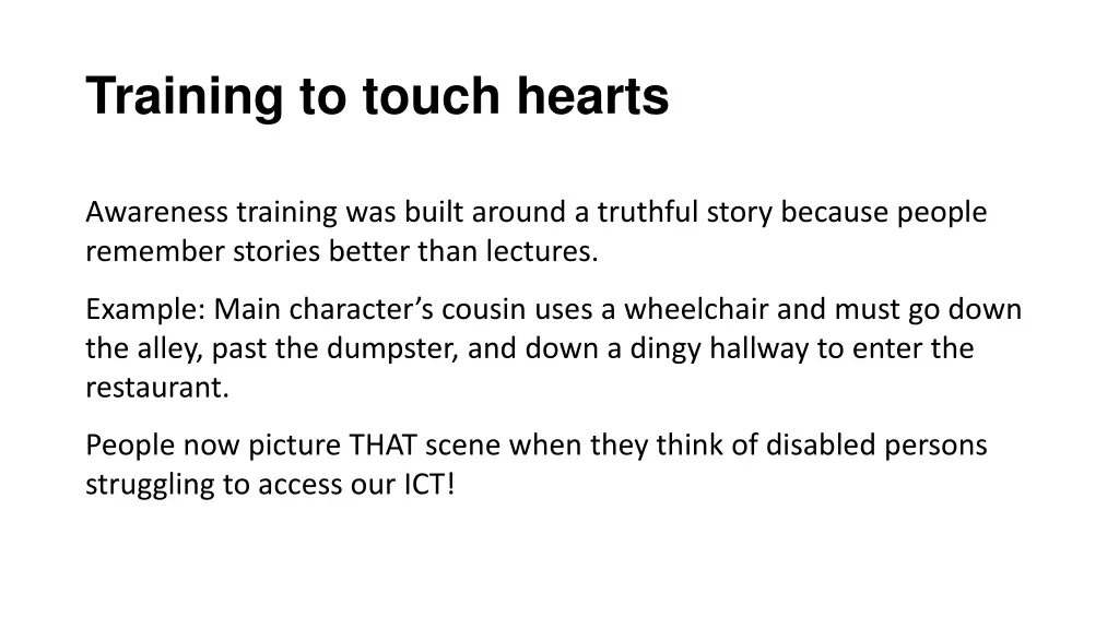 training to touch hearts