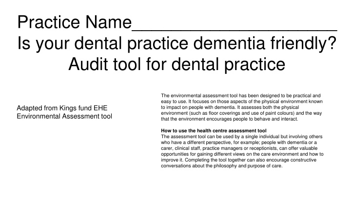 practice name is your dental practice dementia