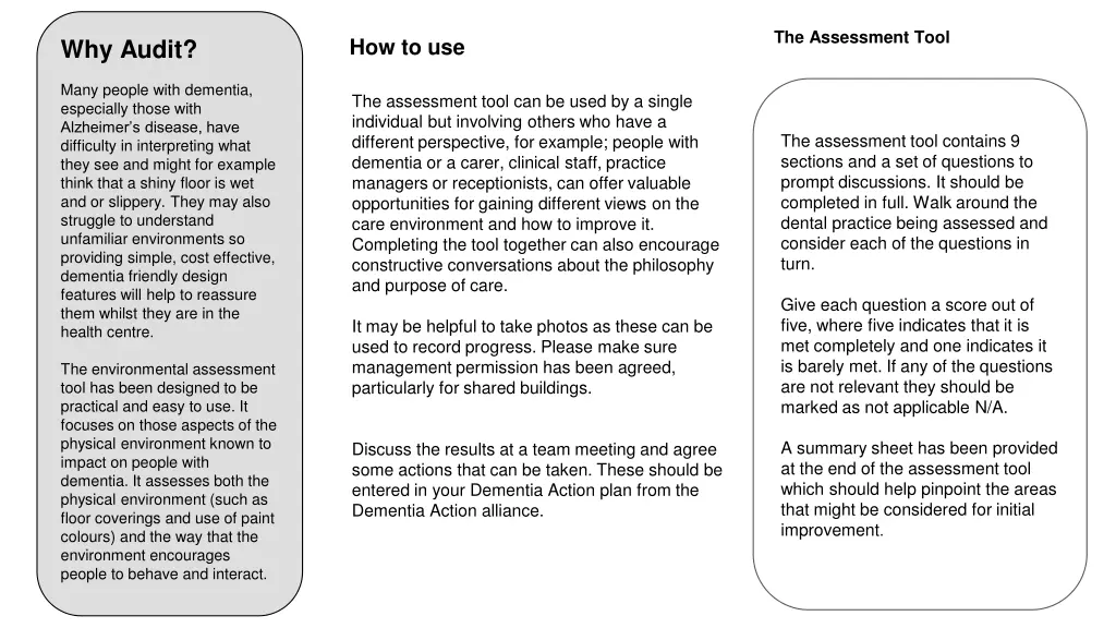 the assessment tool