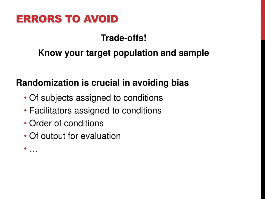 errors to avoid 1