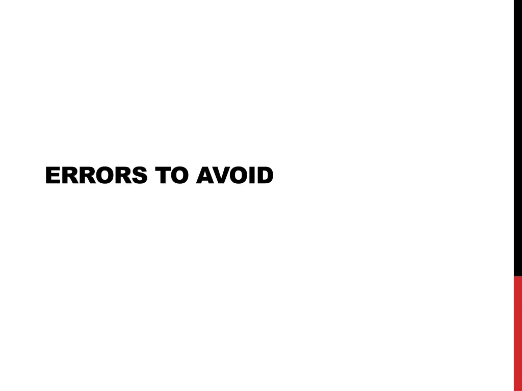 errors to avoid